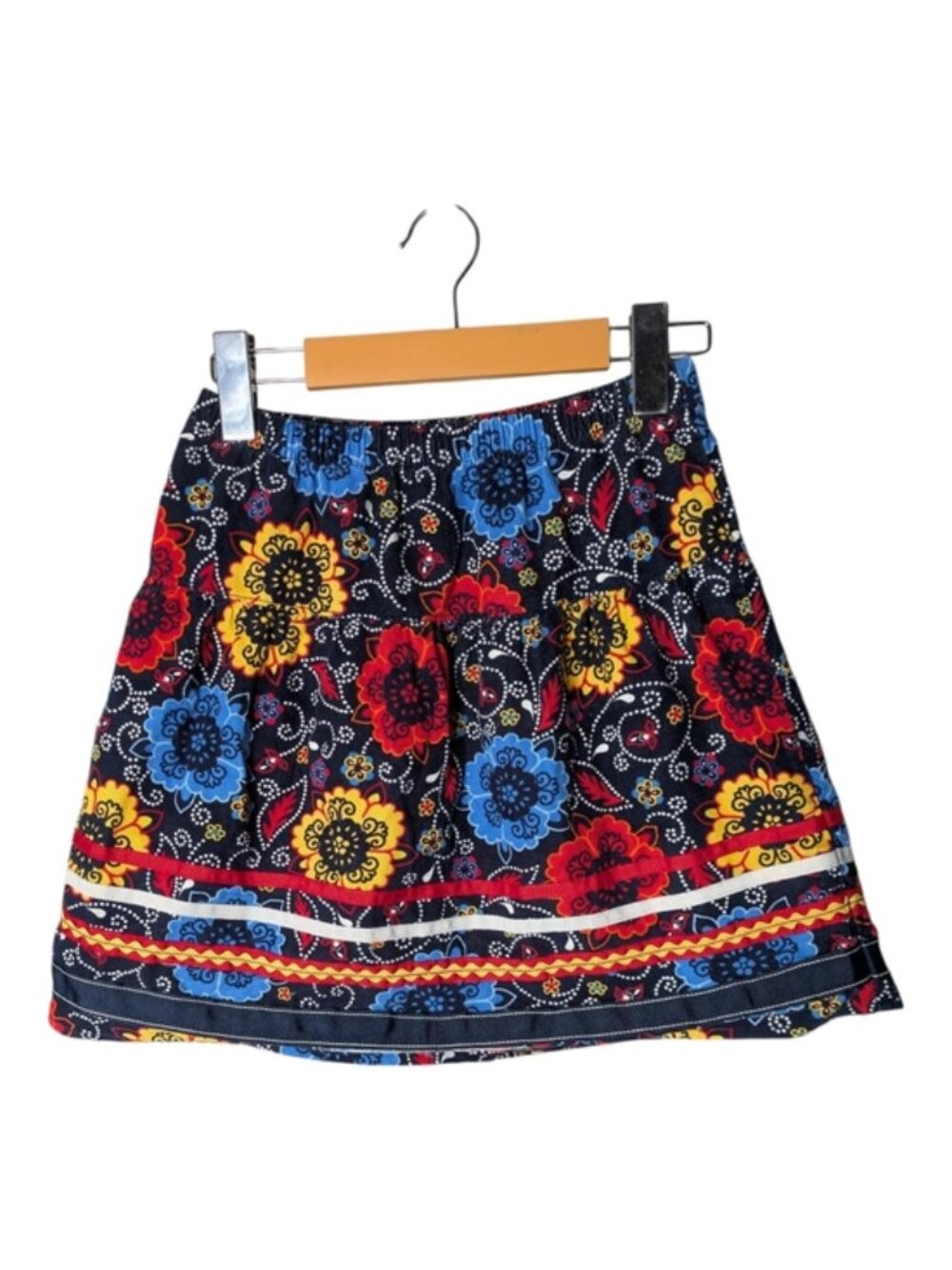 Hanna Anderson Floral Paisley Boho Corduroy Skirt Size 140 (US 10)